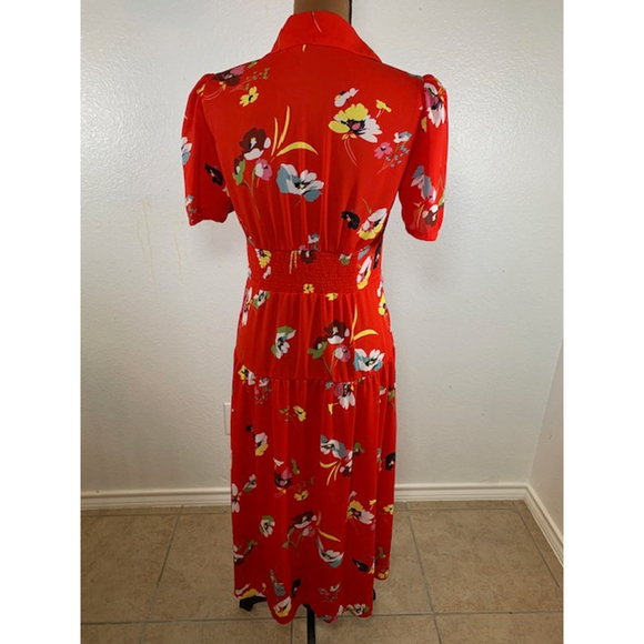 PRICE DROP! Women's Cabi Floral Dress Size Small Red Sheer - Picture 4 of 4